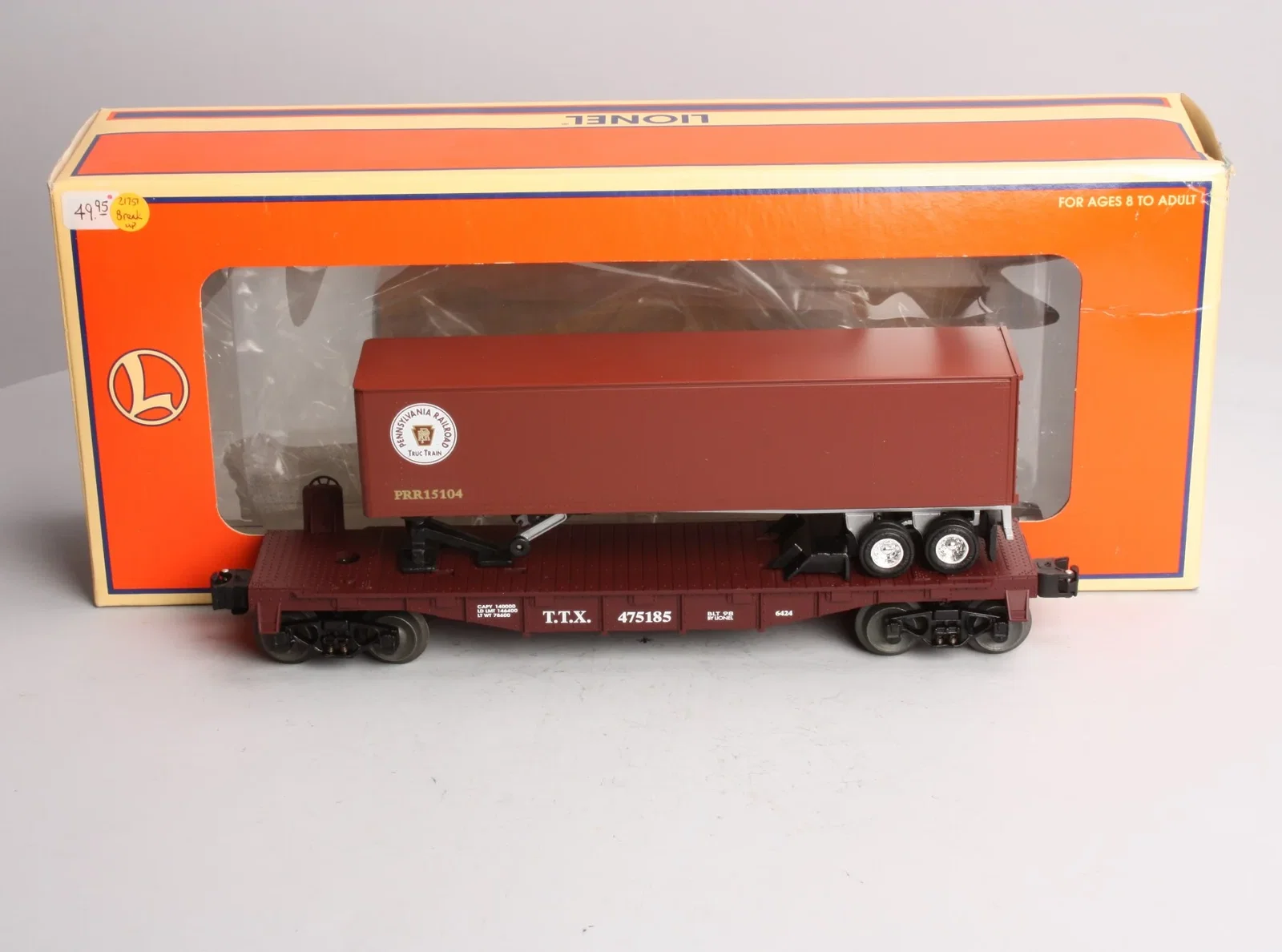 Image of Lionel 6-26951 TTX Flatcar w/ PRR Trailer LN/Box