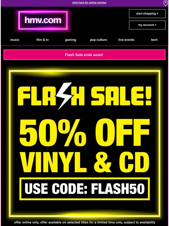our Flash Sale ends soon! | on vinyl & CD