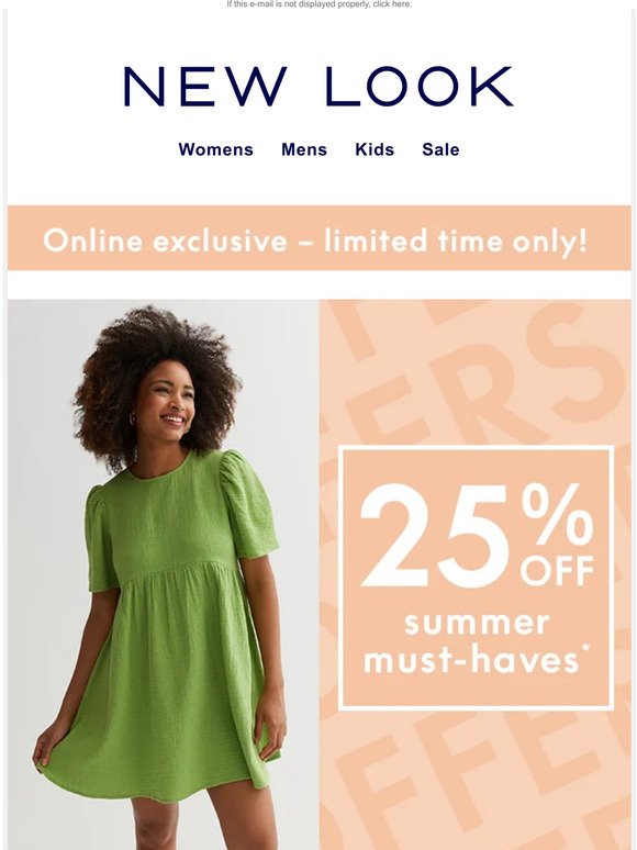 Starts NOW: 25% off summer must-haves!