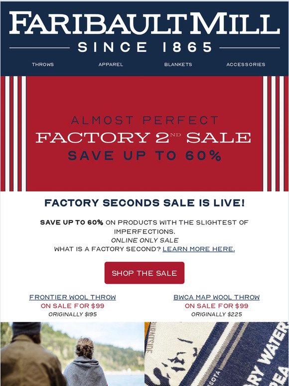 Factory Seconds Sale is LIVE! Save up to 60%!