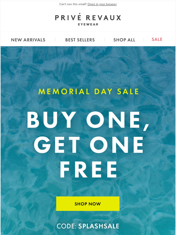 Prive Revaux Buy One, Get One FREE for MEMORIAL DAY Milled
