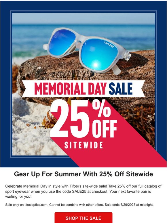 Gear up for summer with 25% off!