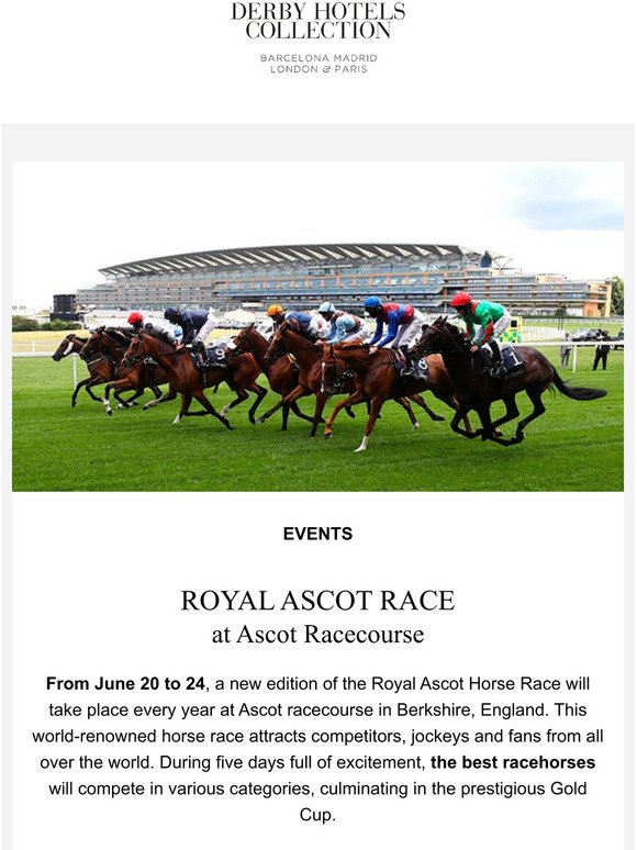 —, the Royal Ascot Race returns on June 20