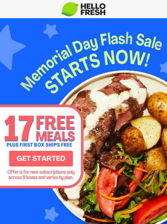 HelloFresh: Cue the fireworks: Memorial Day Sale is here 🎆 | Milled