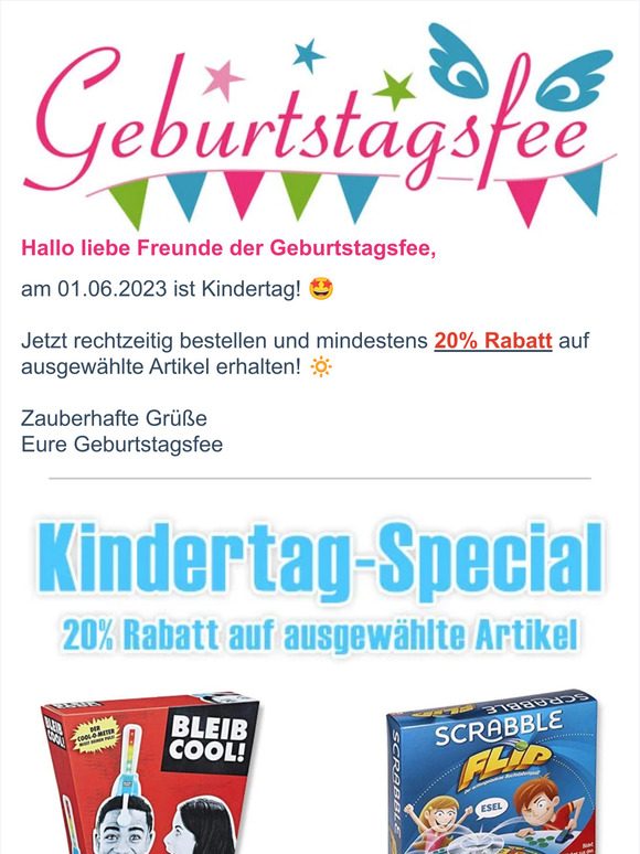 🔆 Kindertag-Special -  20% Rabatt auf ausgewählte Artikel