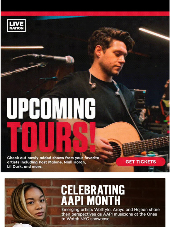 LiveNation Tours! New shows from Post Malone, Niall Horan