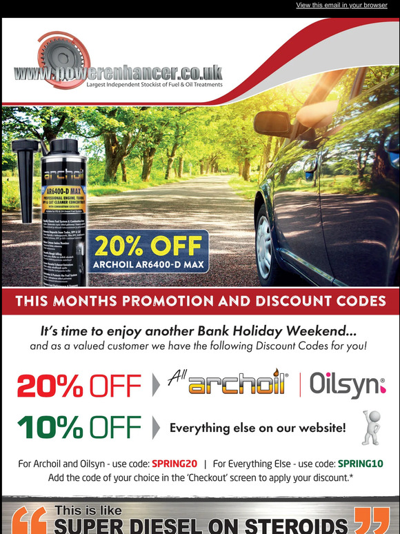 Hurry 20% off Oilsyn Diesel Race DNA! 😃