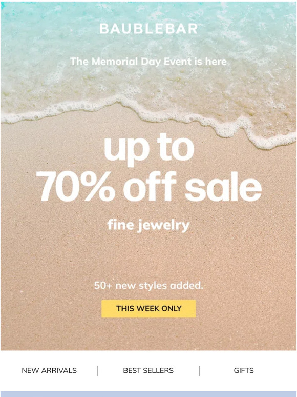 BaubleBar Email Newsletters Shop Sales, Discounts, and Coupon Codes