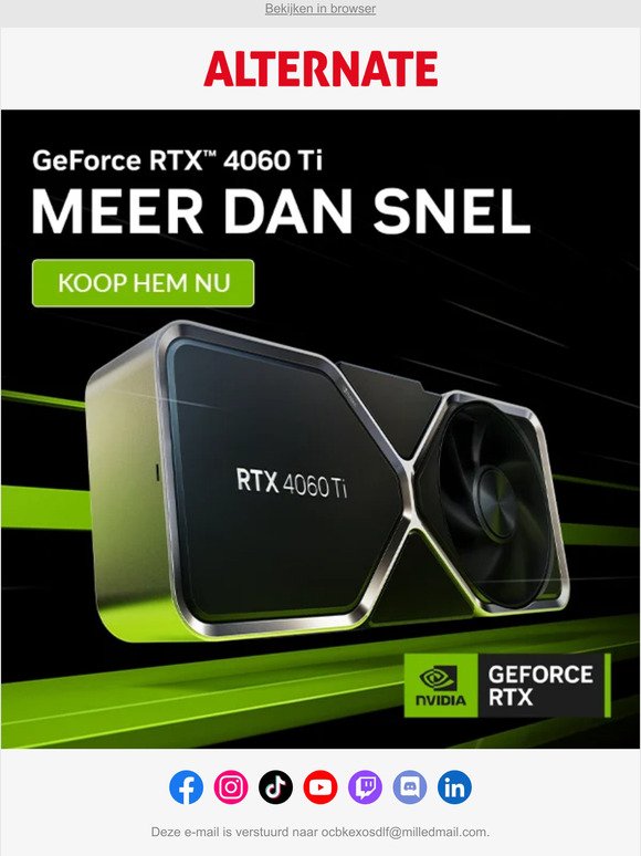 Nieuw: NVIDIA GeForce RTX 4060 Ti grafische kaarten!