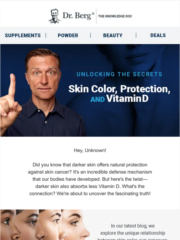 Dr Berg Skin Color, Sun Exposure, and Vitamin D Absorption Milled