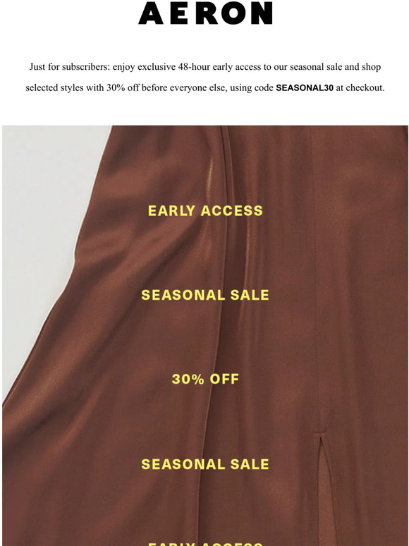 Seasonal Sale: Exclusive Early Access
