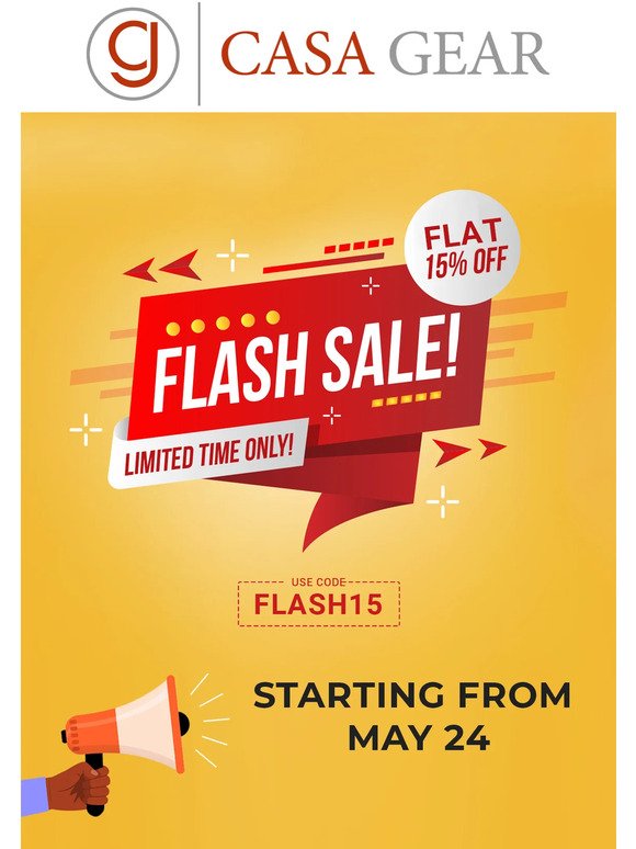 FLASH SALE | FLAT 15% Off Starting SOON!!