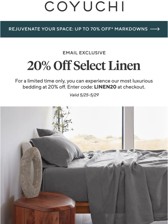 Exclusive Offer: 20% Off Linen