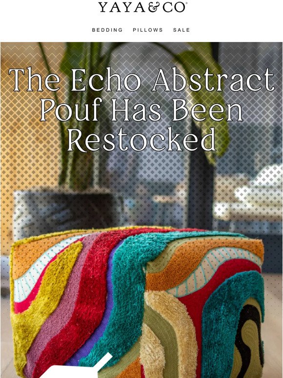 The Echo Abstract Pouf is Restocked 🌈
