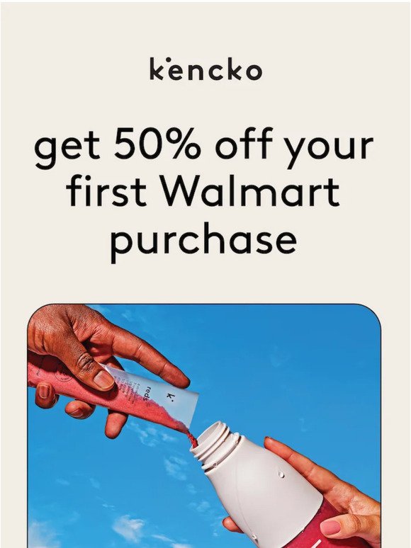 get 50% off your first Walmart purchase