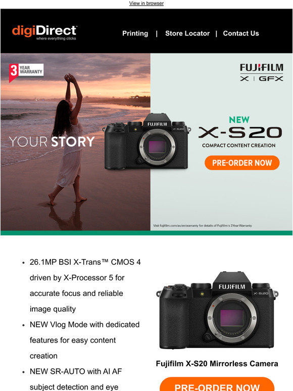 DigiDirect: — Shop The NEW Fujifilm X-S20, Sony ZV-1 II & Canon R100 ...