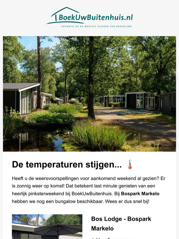 Goede weersvoorspellingen op komst! Geniet last minute ☀️