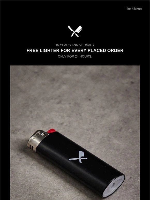 Free Blades Lighter For Every Placed Order.