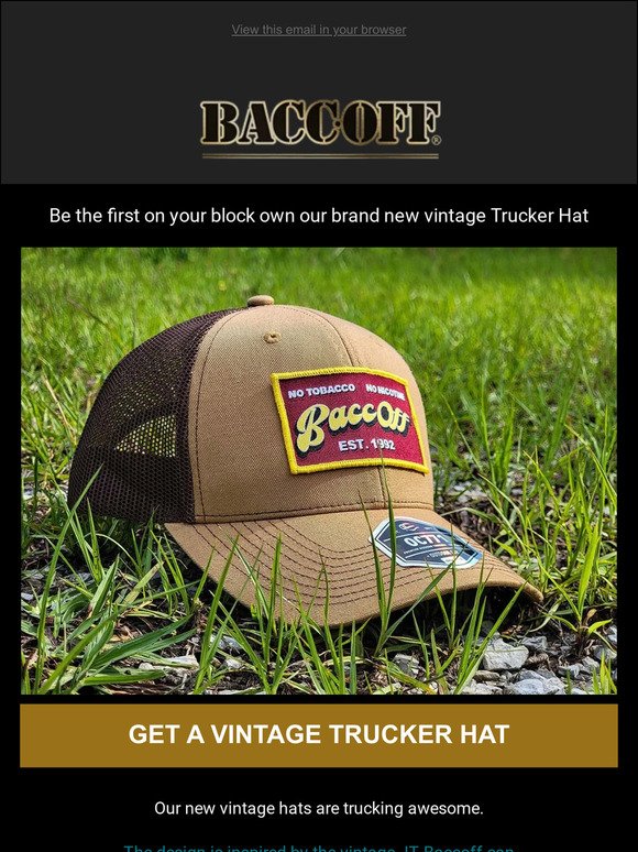 New BaccOff Vintage Trucker Hat