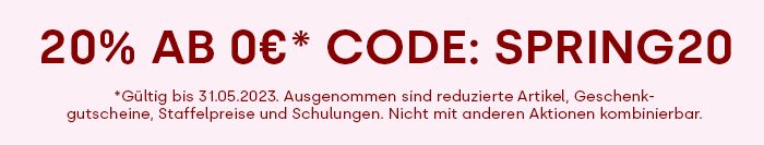 Gutscheincode: SPRING20