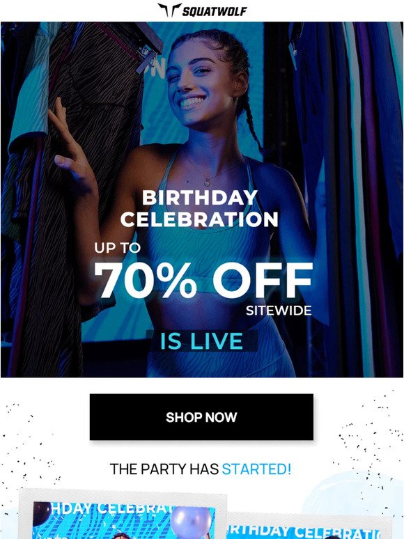 UP TO 70% OFF SITEWIDE IS LIVE 🎂