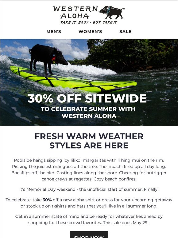 30% Off Sitewide Sale Event!