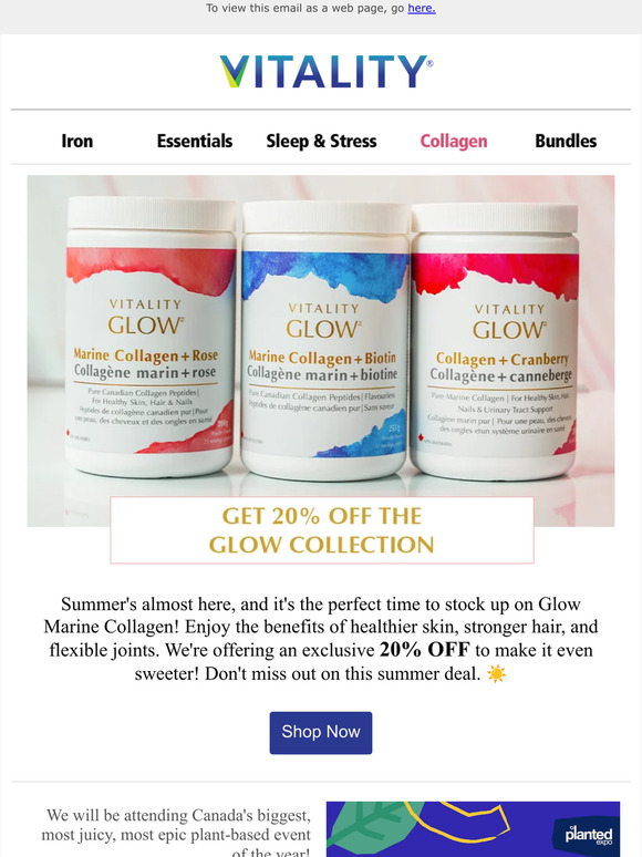 Final Week! 20% Off VITALITY Glow Collagens