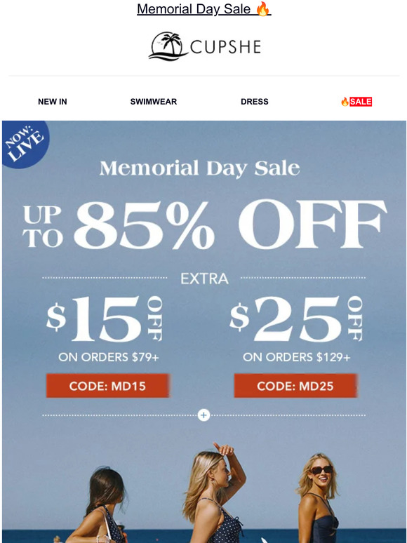 CUPSHE 😎 Summer Vibes Start With Memorial Day Savings! Milled