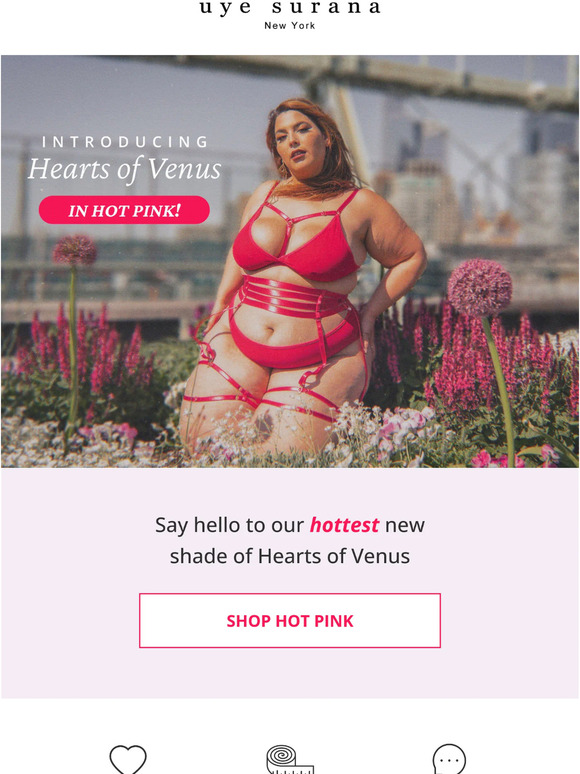 Hearts of Venus Strappy Bralette in Hot Pink – Uye Surana