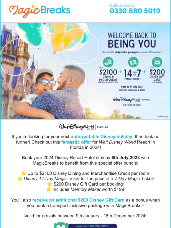 MagicBreaks 🏰 Walt Disney World Resort in Florida 2024 Special Offers
