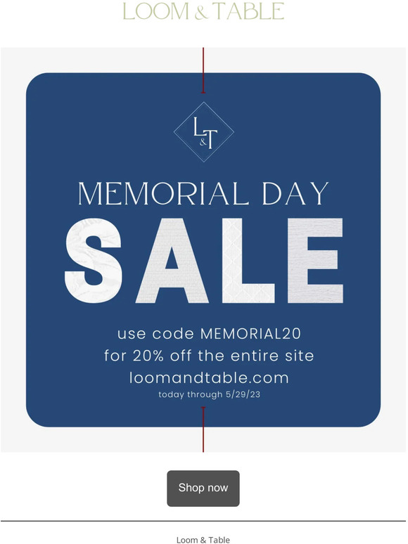 MEMORIAL DAY WEEKEND SALE