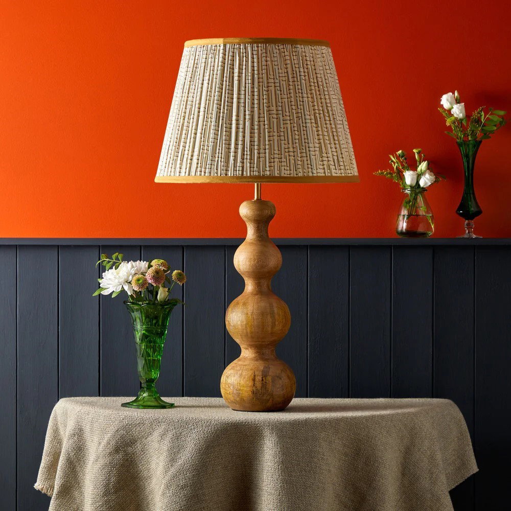 smaller wobster table lamp in natural wood