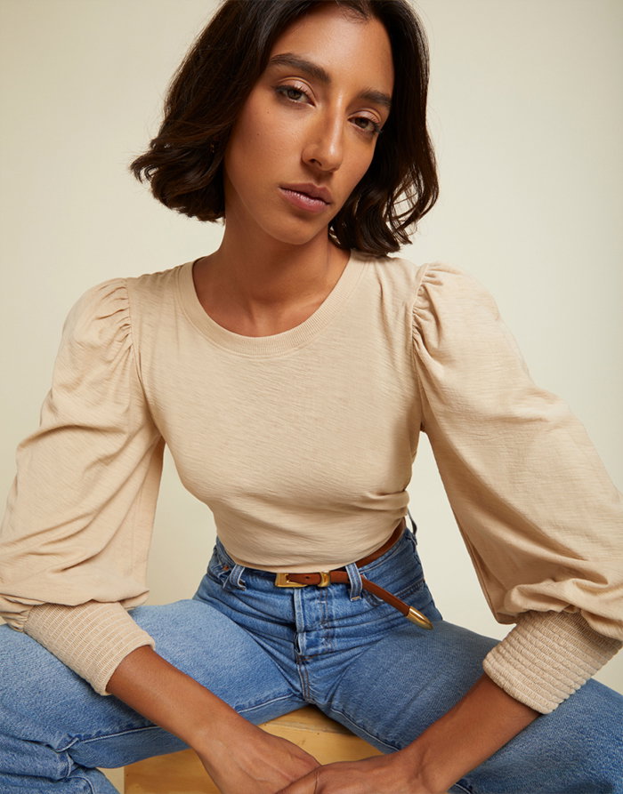 Loren Smocked Peasant Tee | NATION LTD