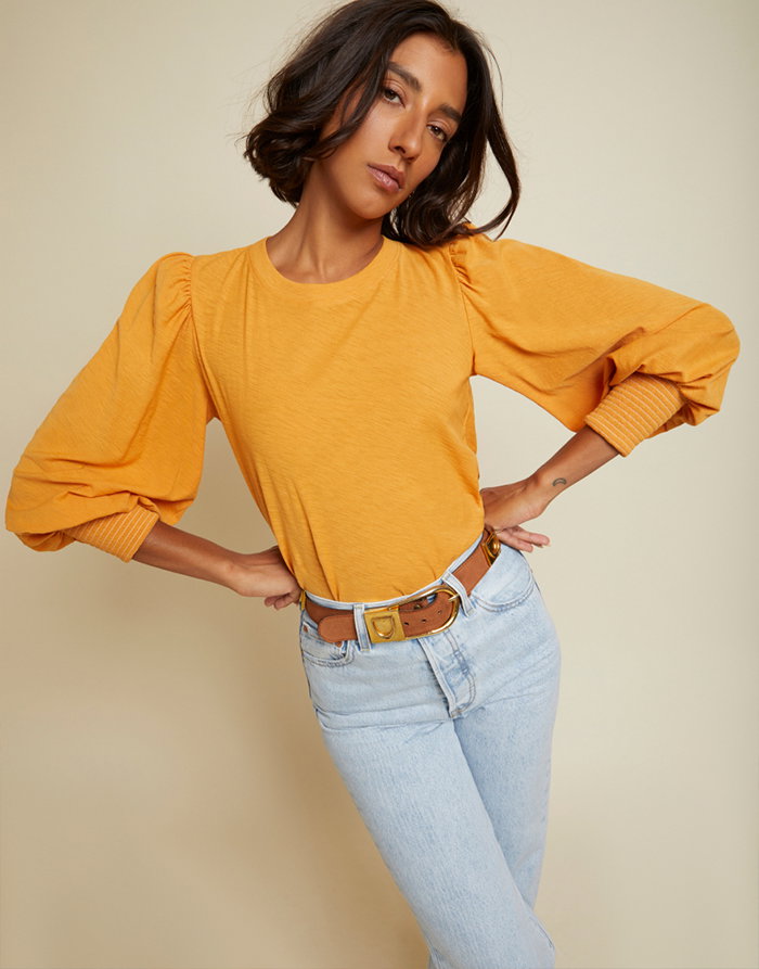 Loren Smocked Peasant Tee | NATION LTD