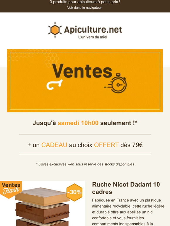 ☆ Ventes Flash 48h: Ruche Nicot à -30%