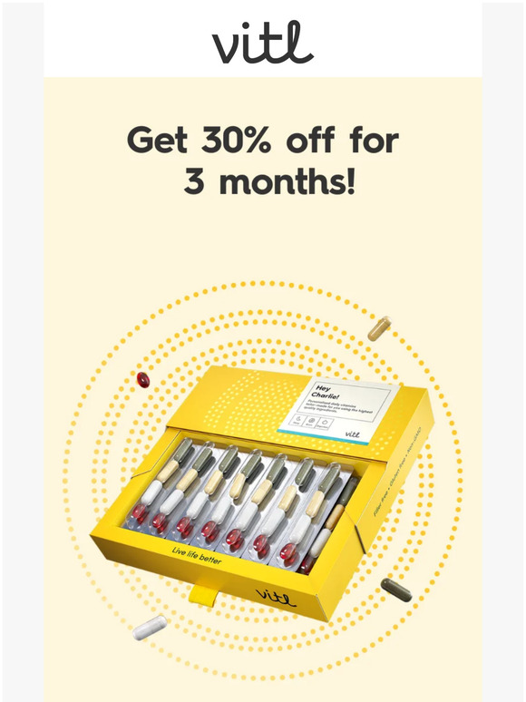 Save more than £25 on Personalised Vitamins! 🤑