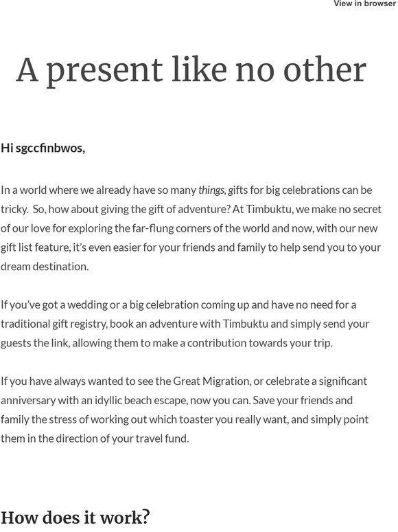 Give the gift of travel
