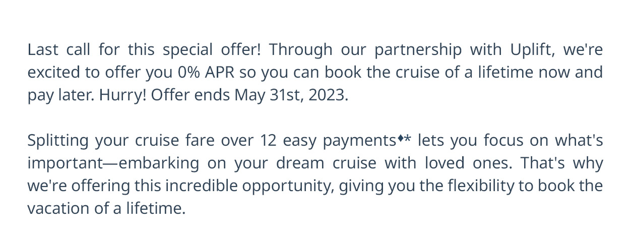 Norwegian Cruise Line: Extended: Cruise Now Pay Later With 0% APR | Milled