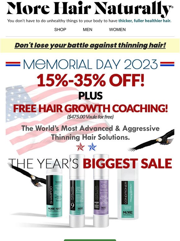 Memorial Day sale – our biggest sale of the year