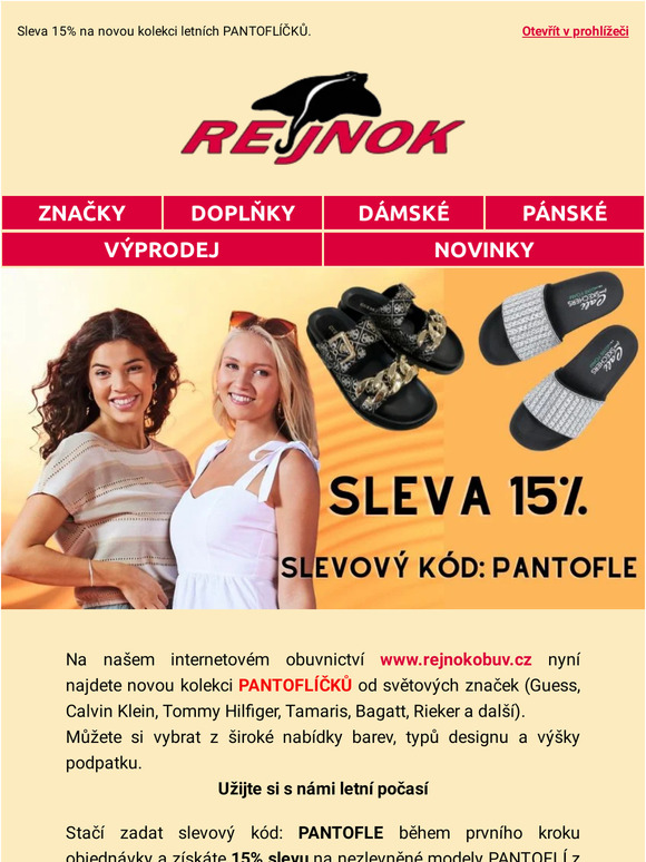 S letním počasím letní ceny🌞15% SLEVA na PANTOFLE👡