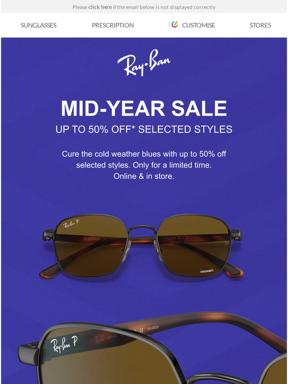 Up to 50% off selected styles | Mid-Year Sale