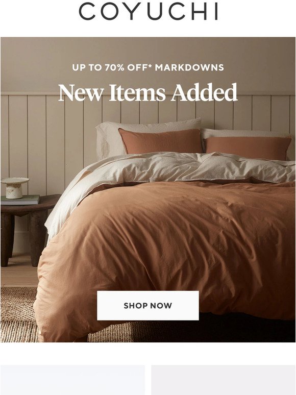 New Items Added: Up to 70% Off Markdowns