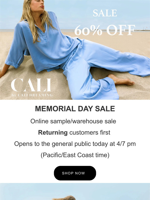 60% OFF - Memorial Day Sale
