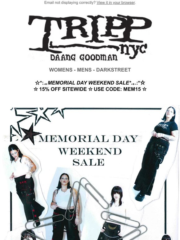 15% OFF EVERYTHING ☆*:.｡★ MEMORIAL SALE