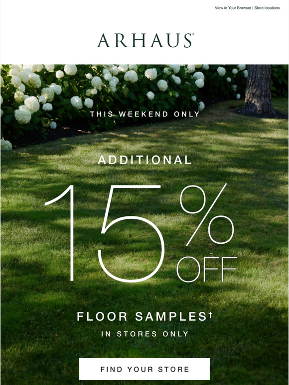 Extra 15% Off Floor Samples!