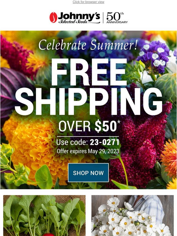 Free Standard Shipping on Orders Over $50!