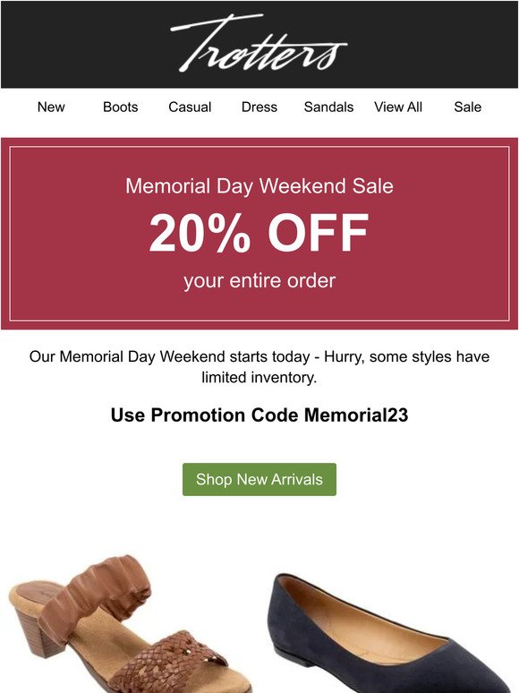 20% Off Memorial Day Weekend Sale Starts Today!