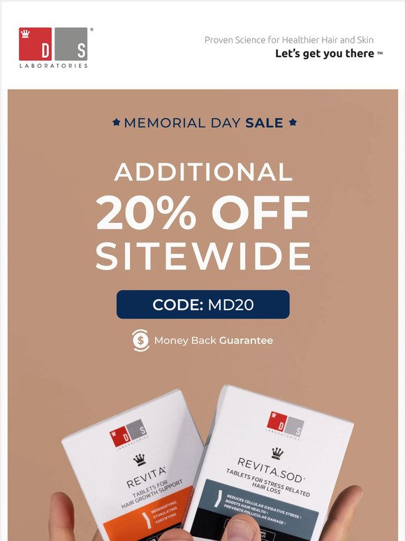 Memorial Day Sale: Extra 20% Off Sitewide!