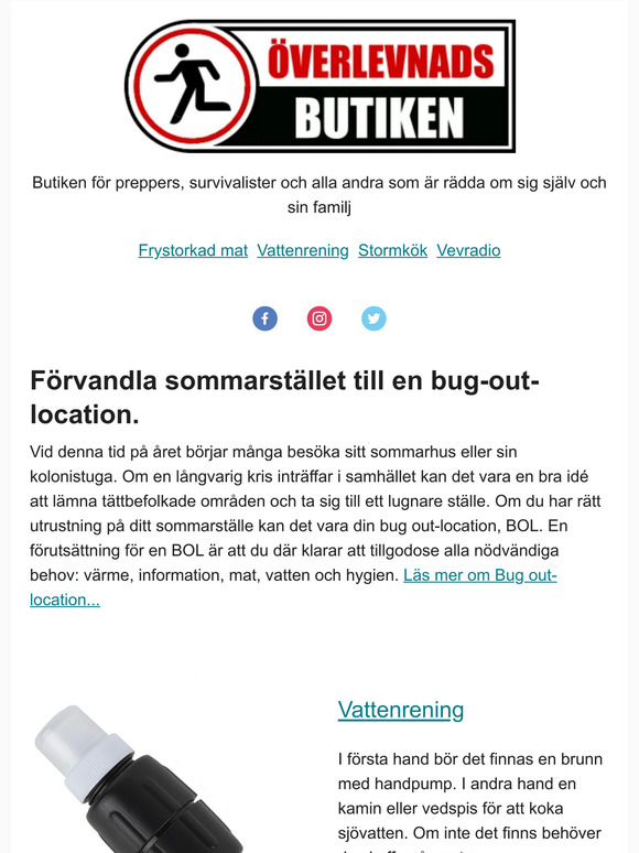 Är sommarhuset/kolonistugan rustat för kris?
