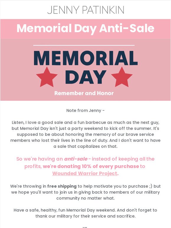 Memorial Day Anti-Sale!